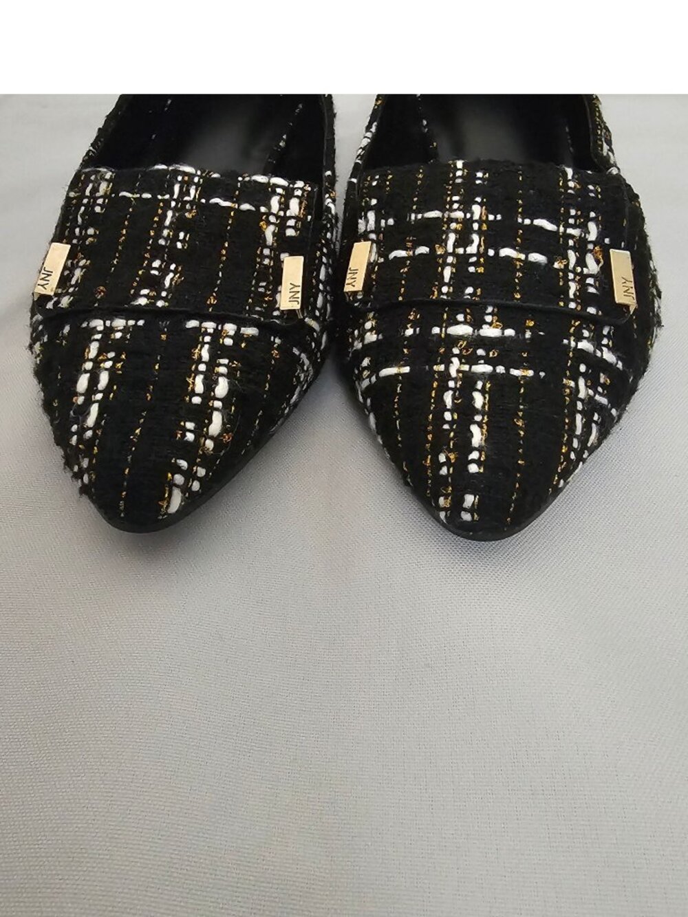 Jones New York Women's Black Tweed Quesheen Pointed Toe Tailored Flats Size 8M - Picture 11 of 15